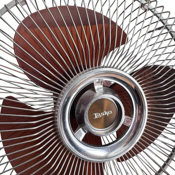 RARE Vintage Lasko Clear Amber/Brown Blade 12 inch 3-Speed Oscillating Fan 12” - Picture 4 of 16